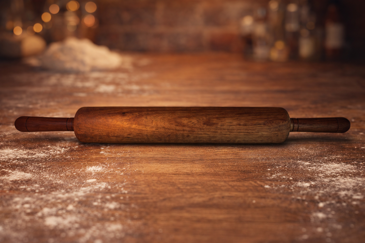 Премиальная скалка для кухни из массива ореха, ручная работа, 50 × 6 см, натуральное дерево