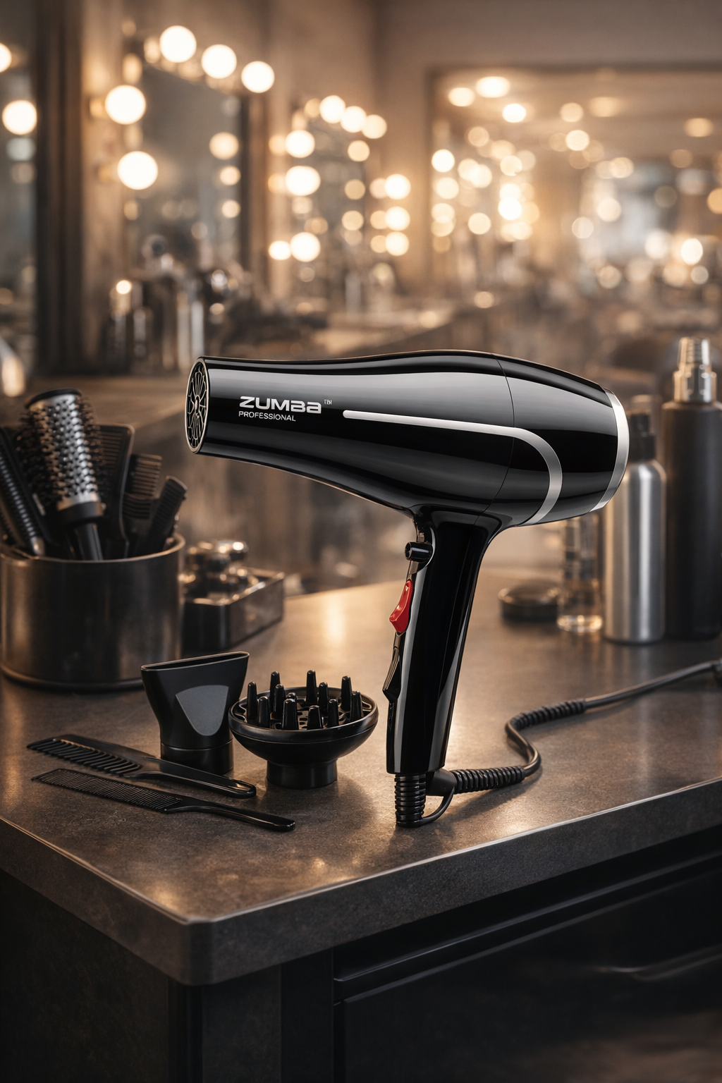 Фен ZUMBA PRO 5000W ZM-873 — быстро сушит волосы мощным потоком воздуха