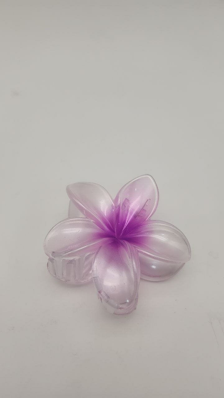 Крабик для волос, глянцевый, гавайский цветок лилия, заколка