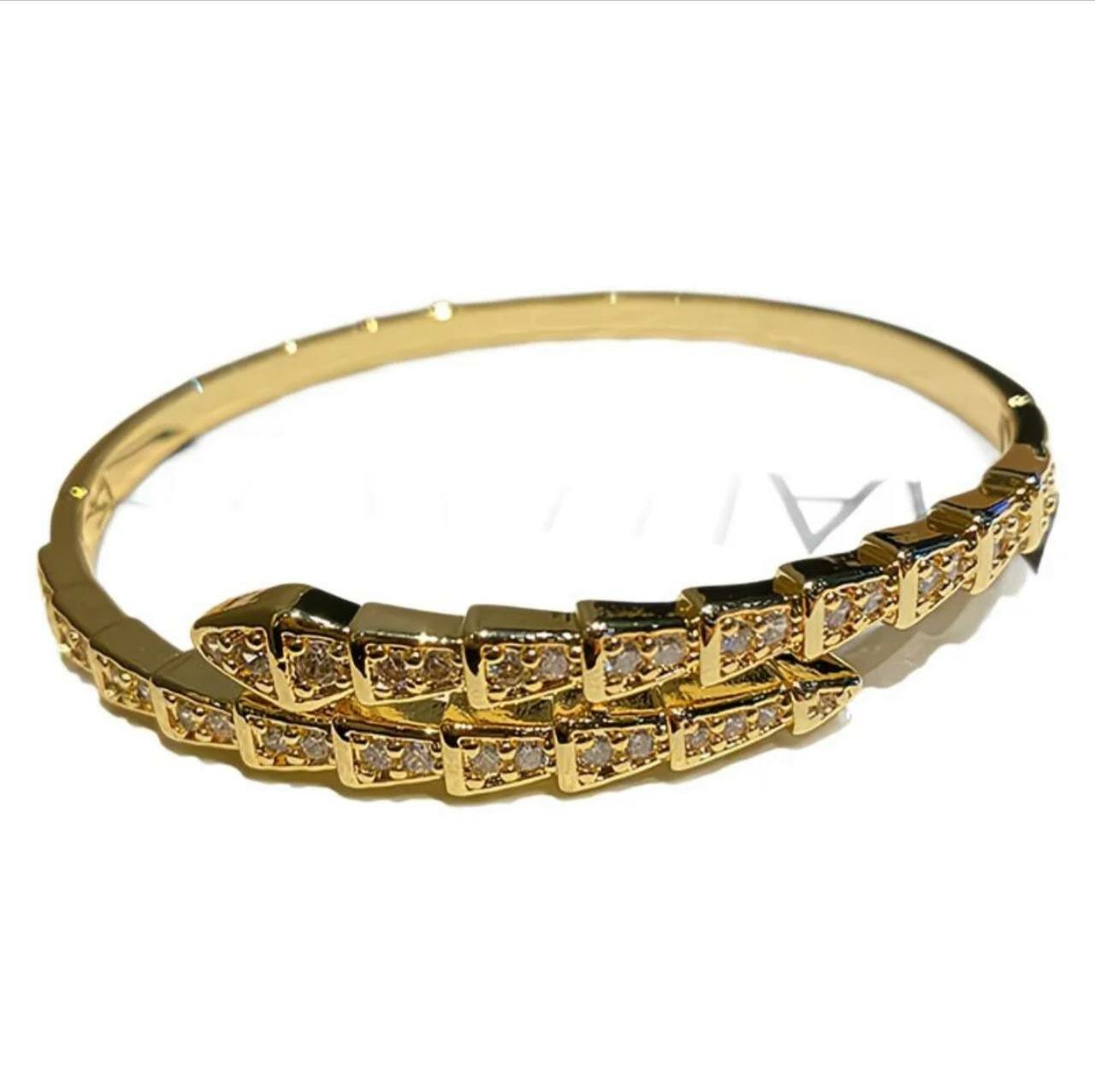 Жесткий браслет, серебристый — фото 1