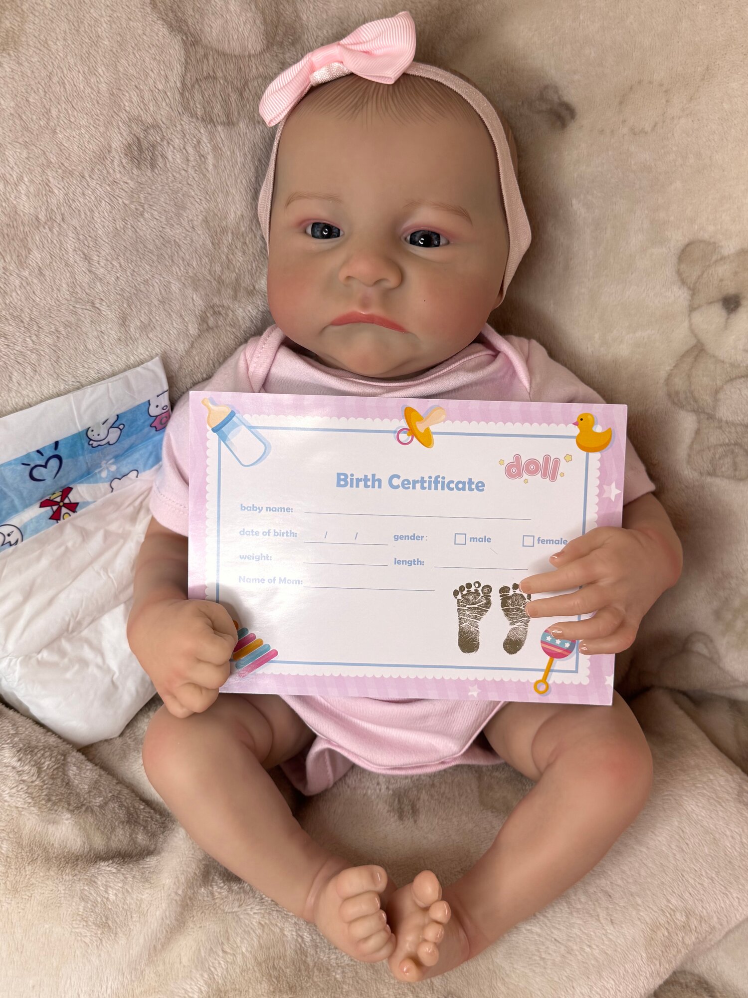 Кукла Реборн из молда Levi 50см Новорожденный , оригинал NPKtoys. С набором аксессуаров в комплекте — фото 1