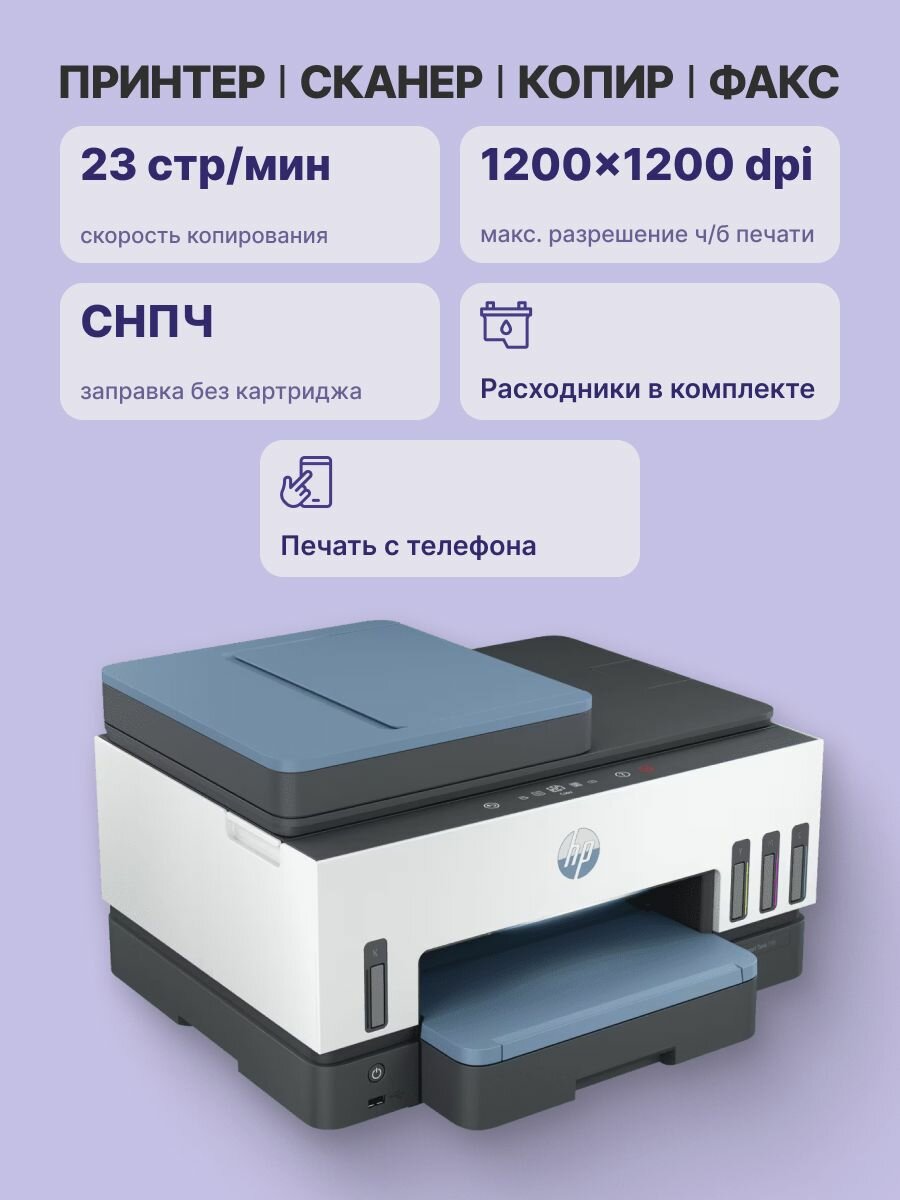 МФУ струйное HP Smart Tank 795 (28B96A), официальная гарантия — фото 1