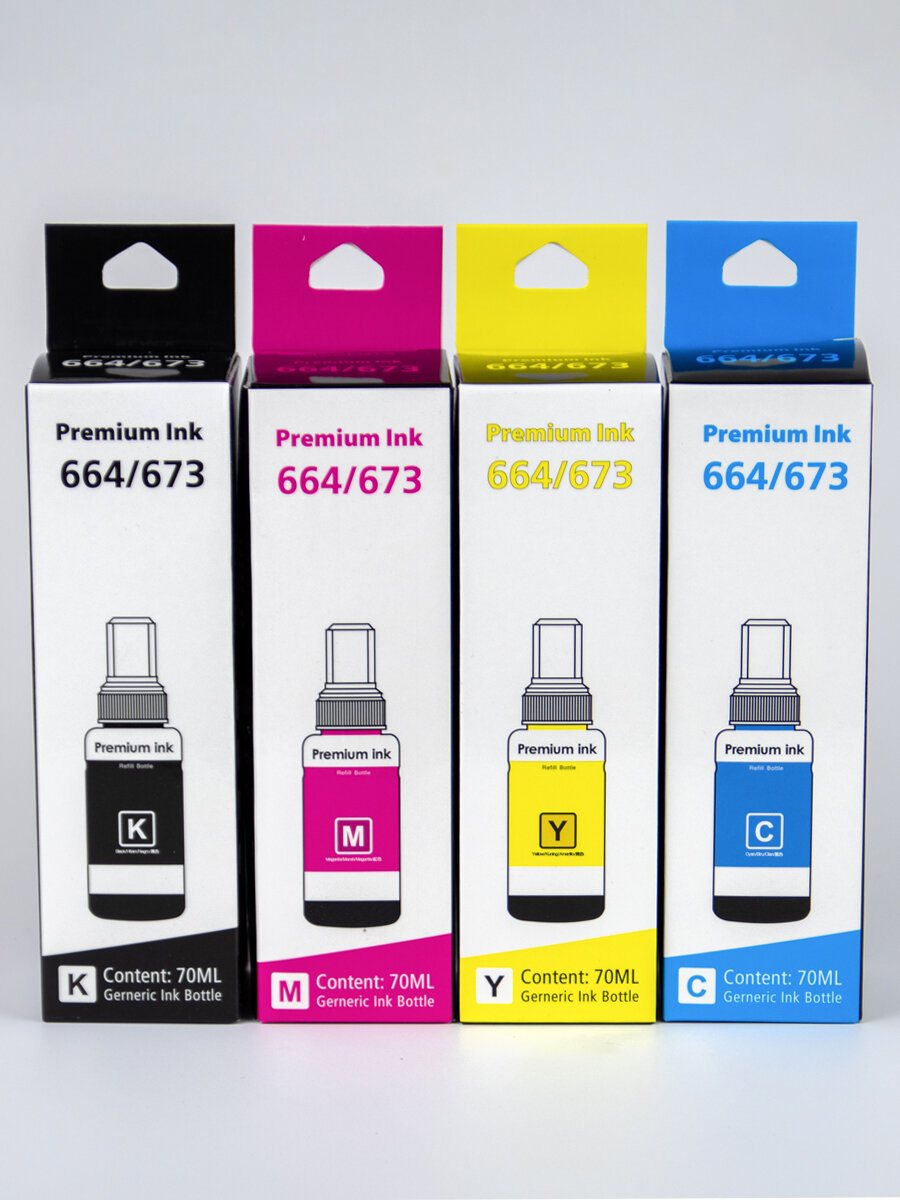 Чернила Premium Ink "EP664", водорастворимые, для Epson, 4 цвета