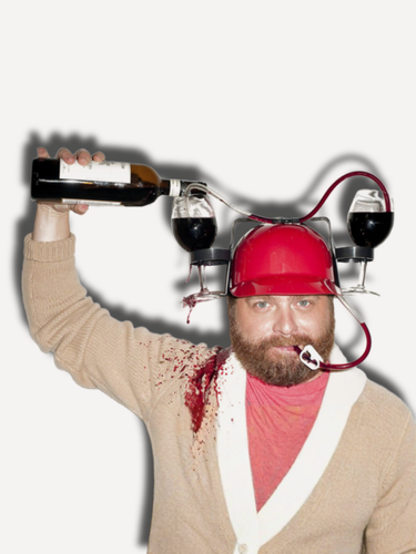 Изображение товара Красная пивная каска с подставками для банок (универсальный размер)