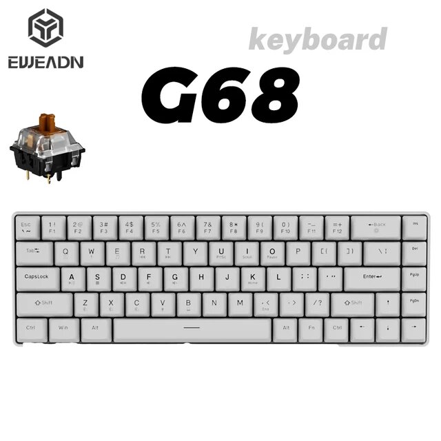 Механическая клавиатура Eweadn G68 WHITE, проводное/2,4 ГГц, для игровых компьютеров