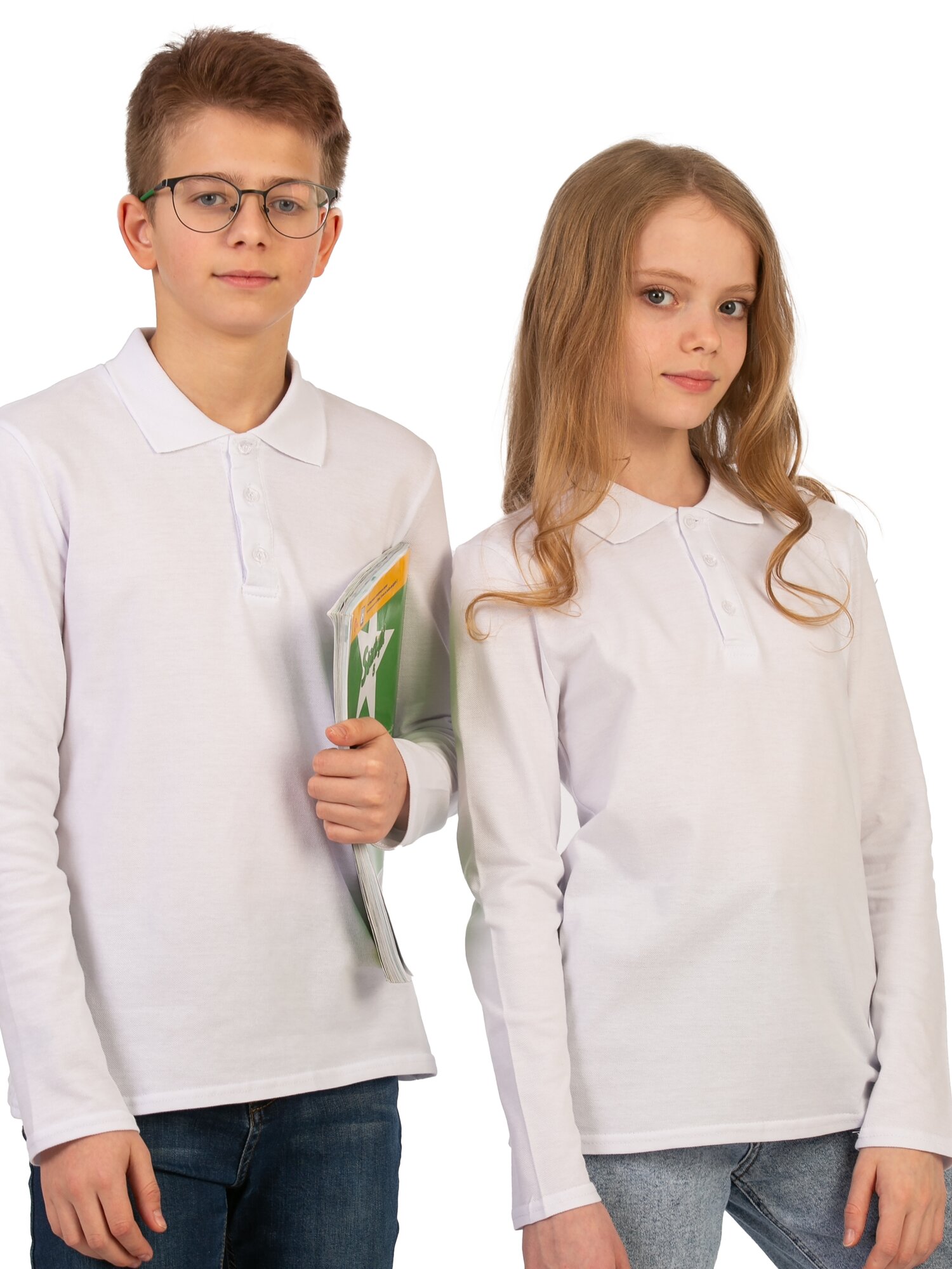 Поло N.O.A., размер 140, белый — фото 1