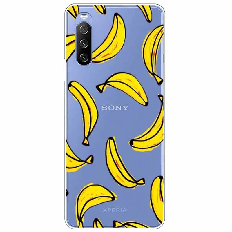 Чехол для Sony Xperia 10 III с бананами, прозрачный, TPU, Цвет: 29