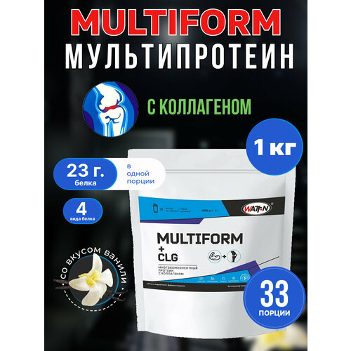 MULTIFORM - Многокомпонентный протеин с коллагеном (CLG),1000 гр, вкус Ваниль