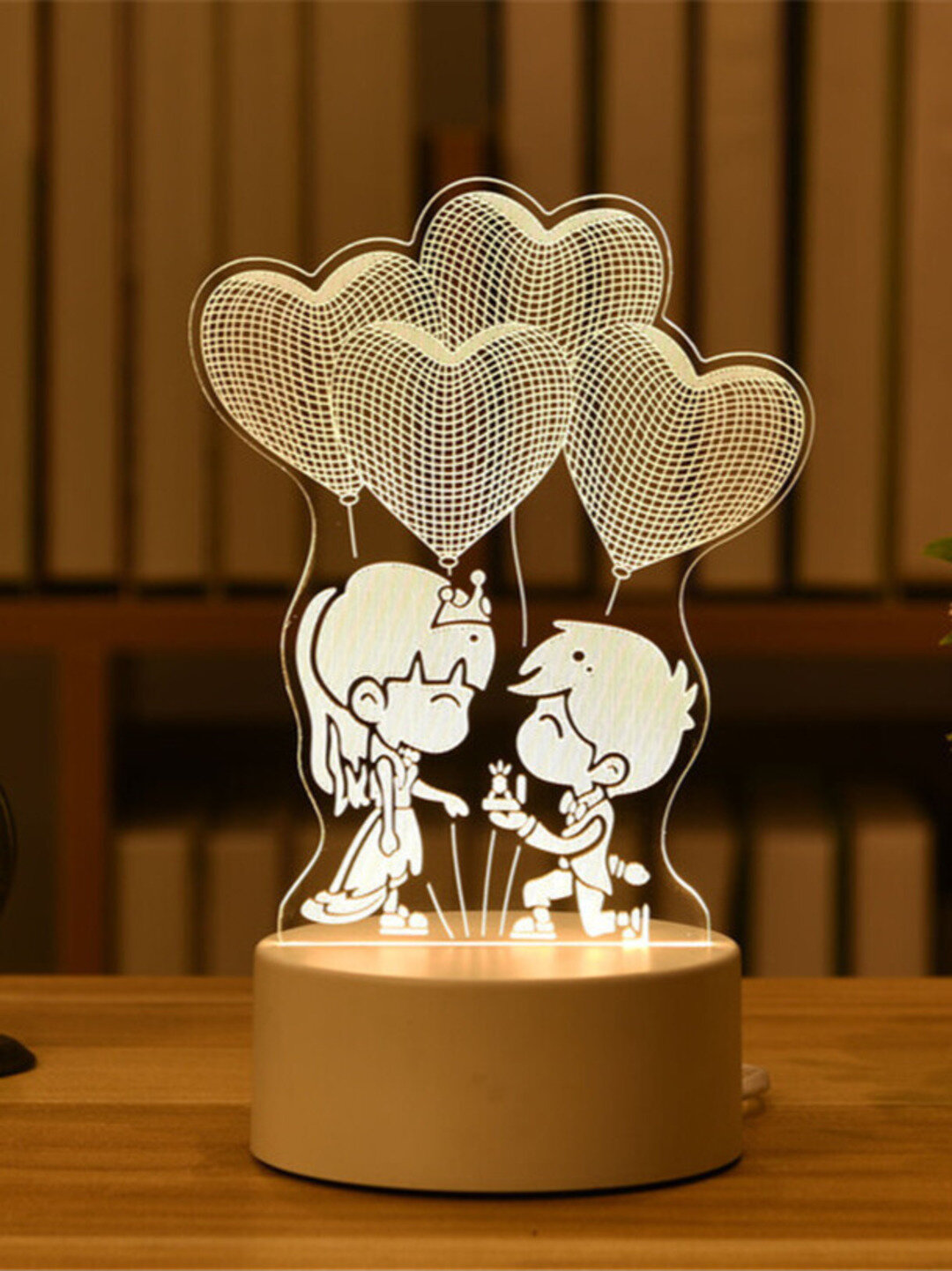 3D LED tungi chiroq – Sevgi dizayni, USB orqali ishlaydi подарок для люби