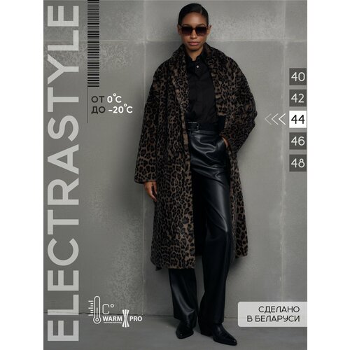 фото Пальто electrastyle, размер 40, серо-черный