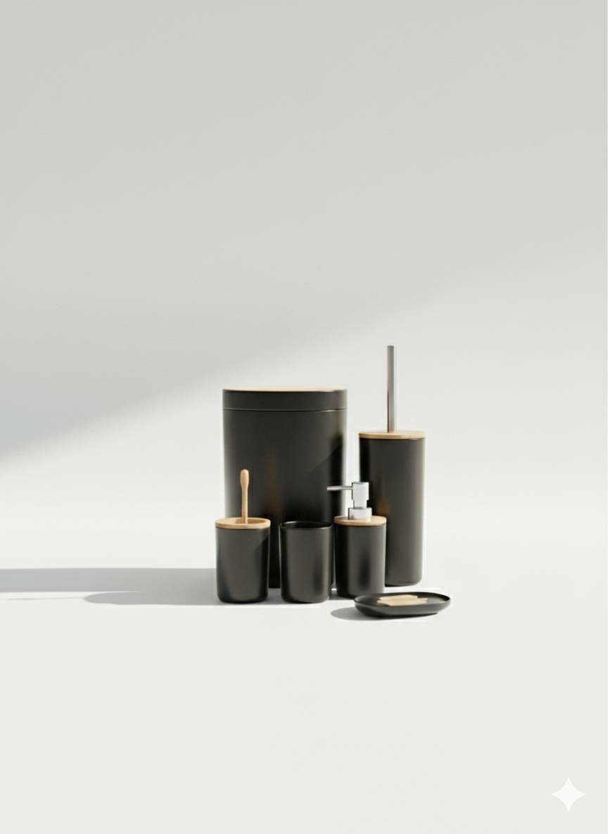 Набор аксессуаров для ванной комнаты из 6 предметов — стильное и практичное решение для современного интерьера