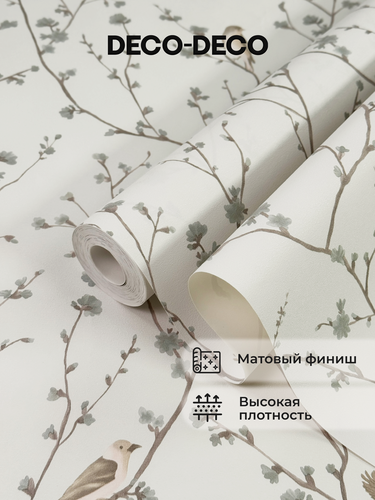 Изображение товара Обои флизелиновые виниловые Julie 6032-03 Deco-Deco, птички, для спальни, гостиной, кухни, коридора, детской, метровые