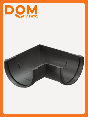 Изображение товара Угол водосточный 90 град DOCKE серый, для соединения желобов