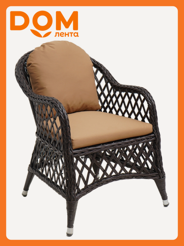 Изображение товара Кресло садовое "MEDINA 2", искусственный ротанг, коричневое, влагостойкое, 160кг