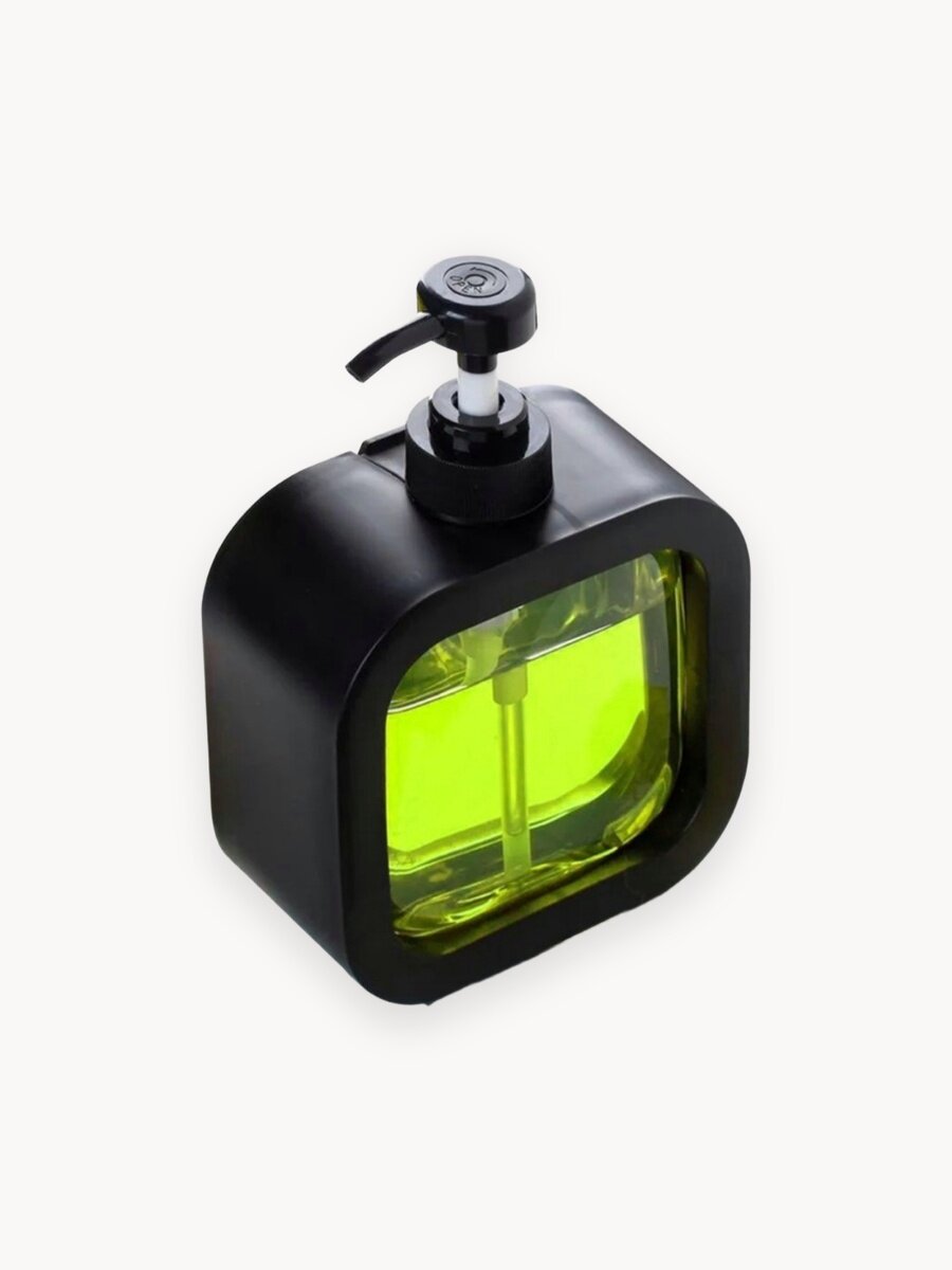 Дозатор, диспенсер для мыла черный 500мл, прямоугольный, пластик