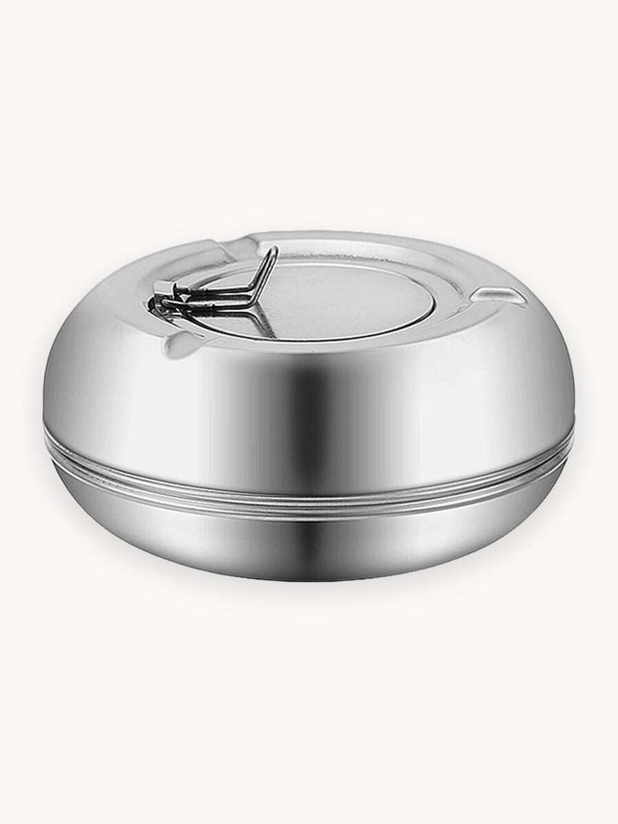 Пепельница, Стальная круглая пепельница - 12 см, один