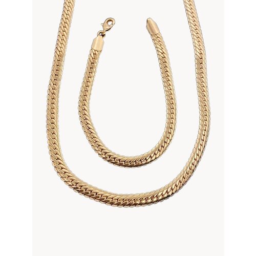 Комплект бижутерии Babilon: браслет, цепь, размер браслета 20 см, размер колье/цепочки 50 см, золотой