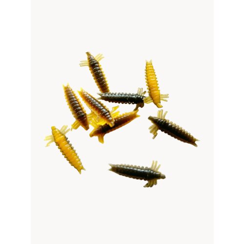 Мягкая приманка для рыбалки Ручейник 25 мм, Черно-оранжевый/ Black-Orange, уп. 20 шт.