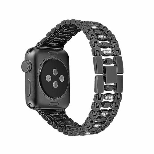 Ремешок для Apple Watch 38/40/41mm CBIW72 металлический со стразами черный