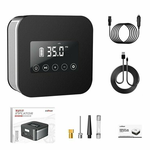 Портативный компрессор с функцией Power Bank CARSUN T2300-2 для автомобиля, мотоцикла, велосипеда,