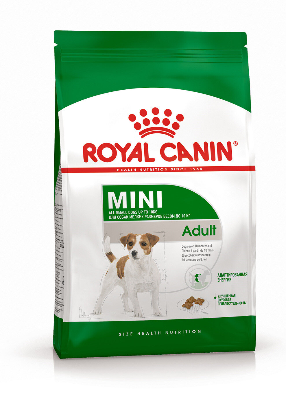Корм Royal Canin для взрослых собак малых пород: до 10 кг, 10 мес. - 8 лет, Mini Adult, 4 кг