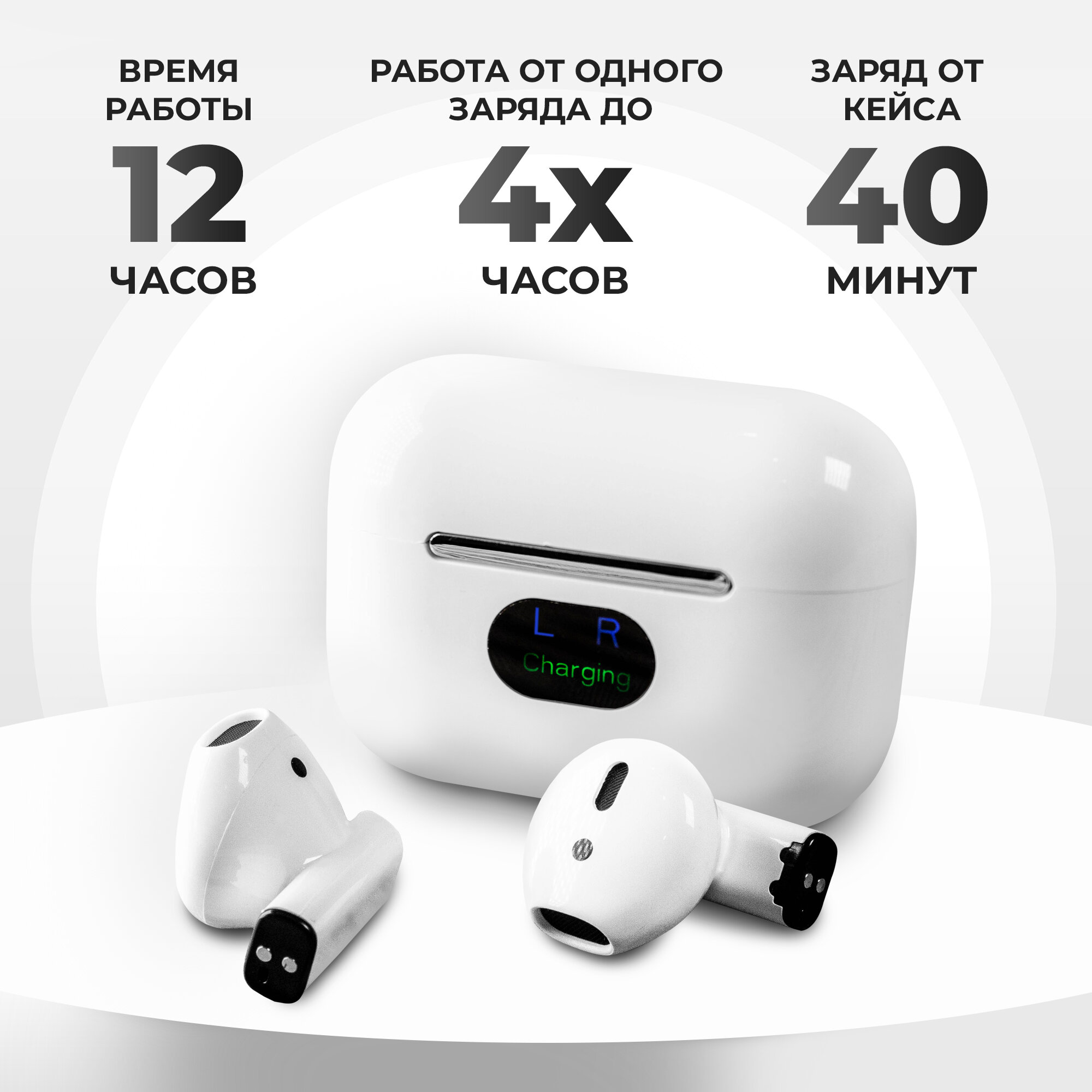 Беспроводные наушники мини Bluetooth с микрофоном, сенсорное управление, индикатор заряда, WALKER, WTS-53, гарнитура TWS для телефона Android, белые