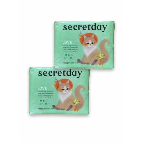 Прокладки Хлопковые гигиенические SECRET DAY LOVE 21 см, 2*18 шт