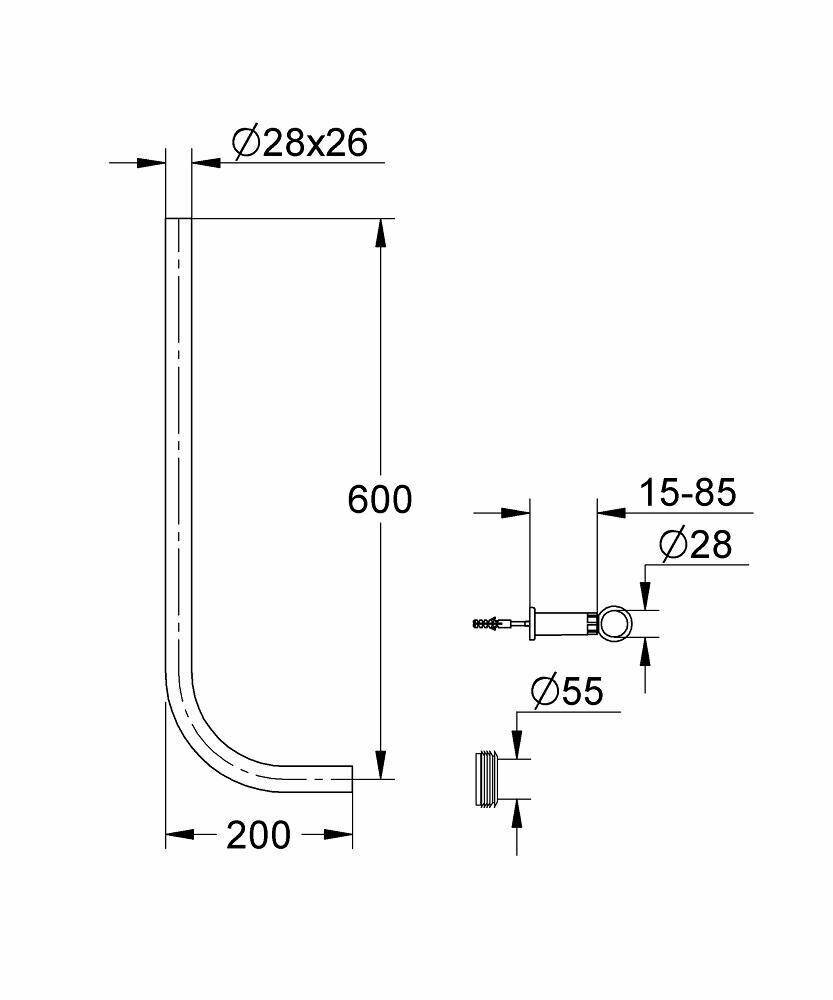 Сливная трубка для смывного устройства для унитаза Grohe 37107000 - фото №3