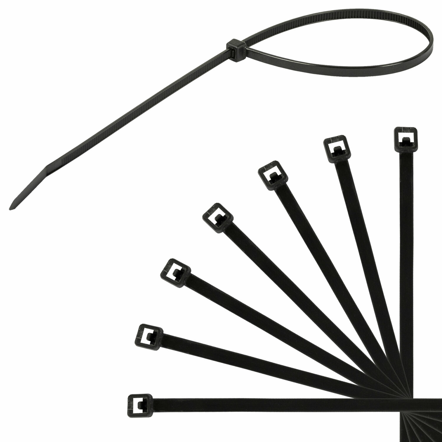 Стяжка хомут Sonnen Power Lock нейлоновая сверхпрочная черная 3.6*30см 100шт Guangzhou - фото №13