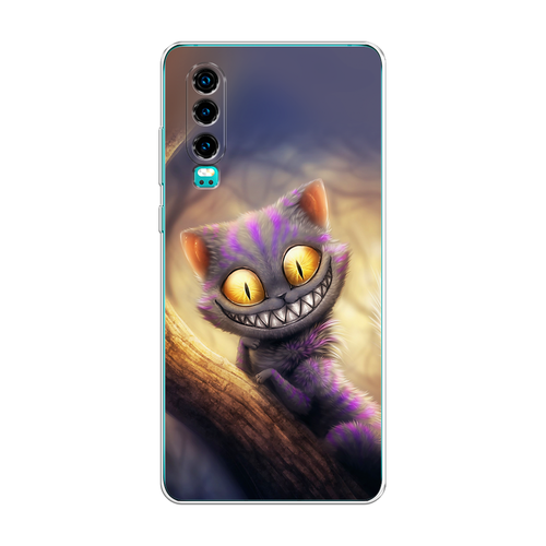 Силиконовый чехол на Huawei P30 / Хуавей П30 Cheshire Cat матовый soft touch силиконовый чехол на huawei p30 хуавей п30 с 3d принтом cheshire cat черный