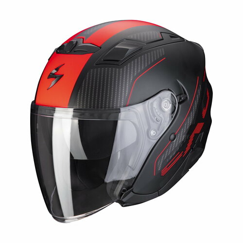 SCORPION EXO Мотошлем EXO-230 CONDOR, цвет Черный Матовый/Красный/Карбон, Размер S