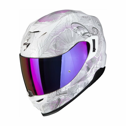 SCORPION EXO Мотошлем EXO-520 EVO AIR MELROSE, цвет Белый Перламутровый/Розовый/Зеленый, Размер M