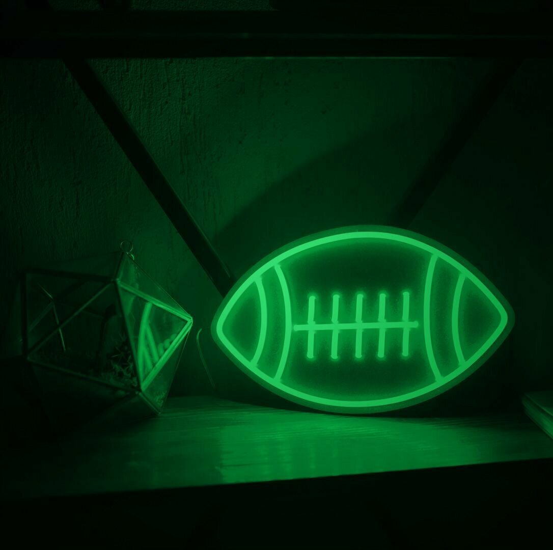 Неоновый светильник Мяч для регби, 35х21 см - фотография № 2