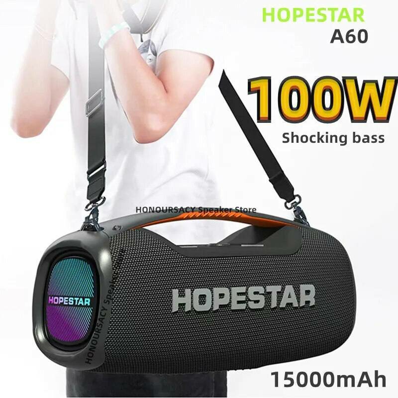 Беспроводная колонка Hopestar A60 100Вт с беспроводным микрофоном Мощность: 100W, черная