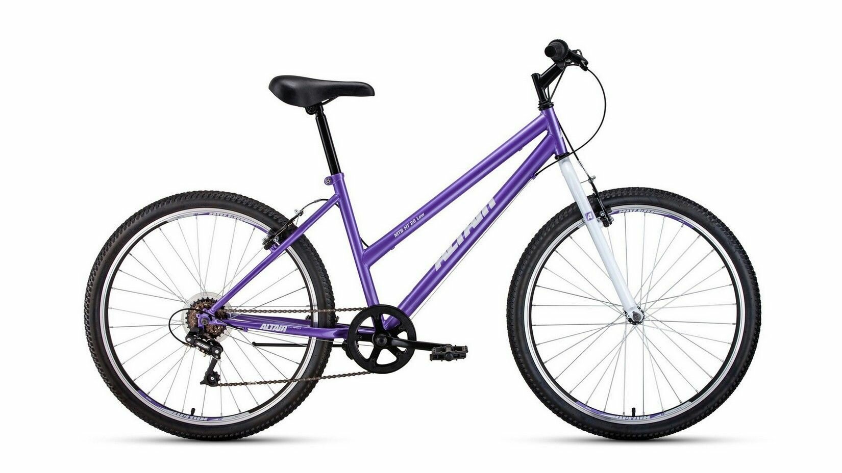 Велосипед ALTAIR MTB HT 26 low (26" 6 ск. рост 15") фиолетовый/белый