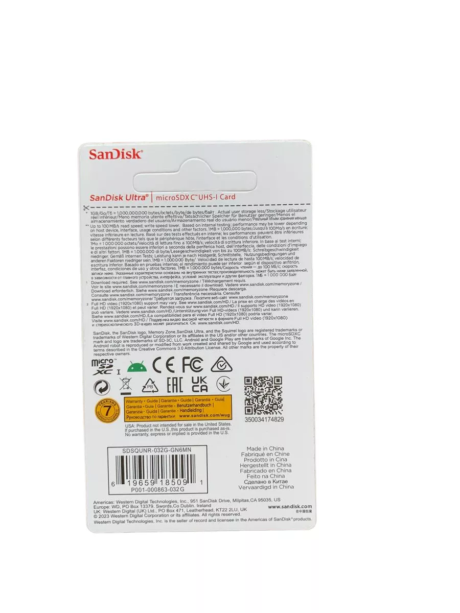 Карта памяти microSDXC UHS-I SANDISK Ultra Light 128 ГБ, 100 МБ/с, Class 10, , 1 шт. - фото №13