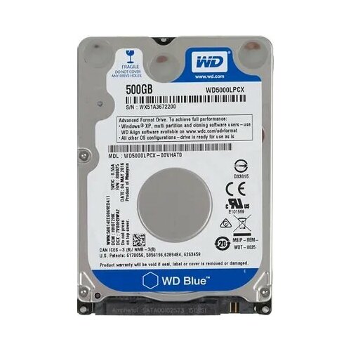 Жесткий диск Western Digital WD Blue 500 ГБ WD5000BEVT 249000₽