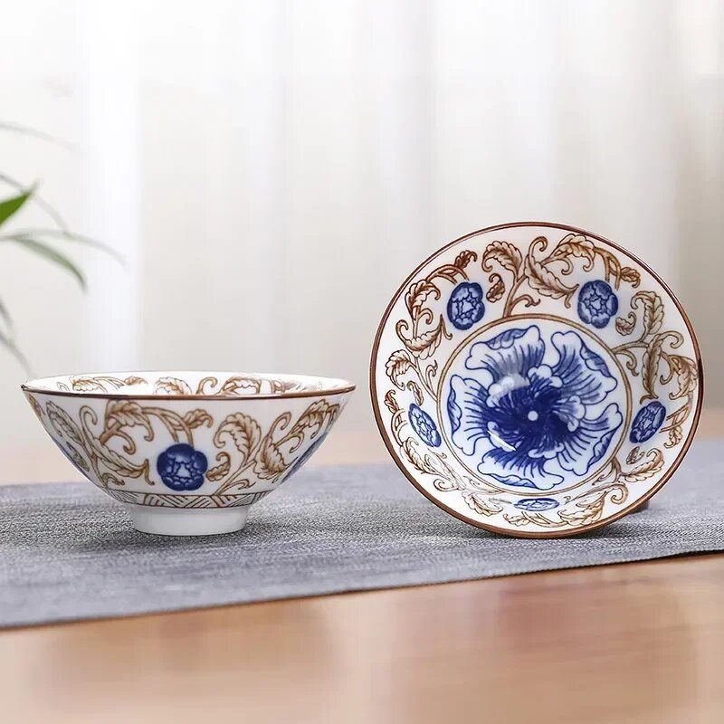 Керамическая чашка синяя и белая 70 мл, RI ONIY TEASET A2