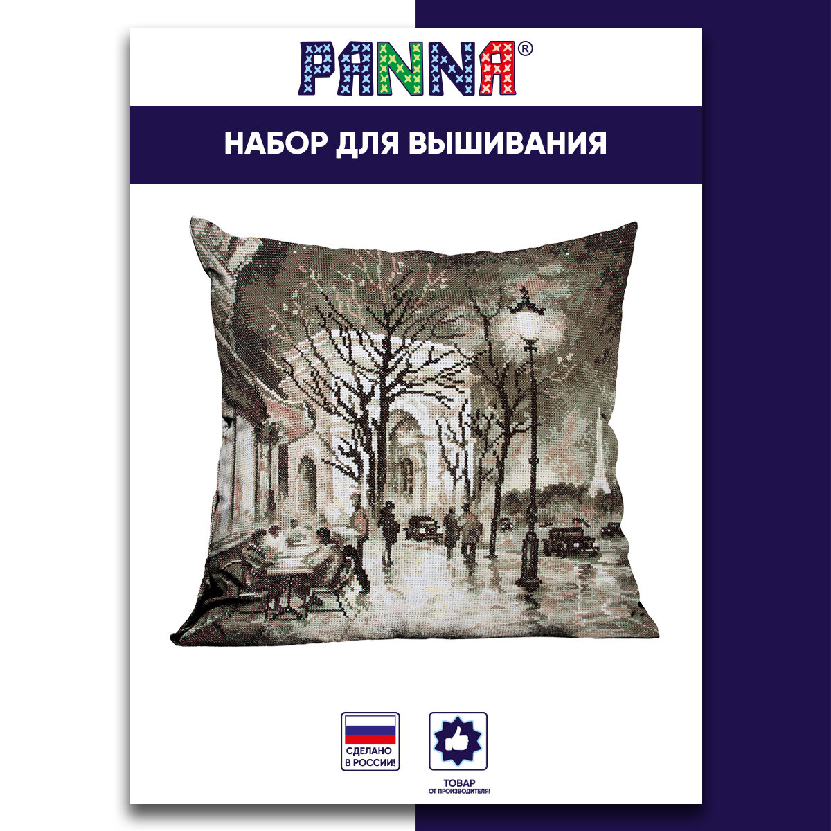 Набор для вышивания PANNA PD-1605 "Вечерние огни Парижа" 42 x 42 см