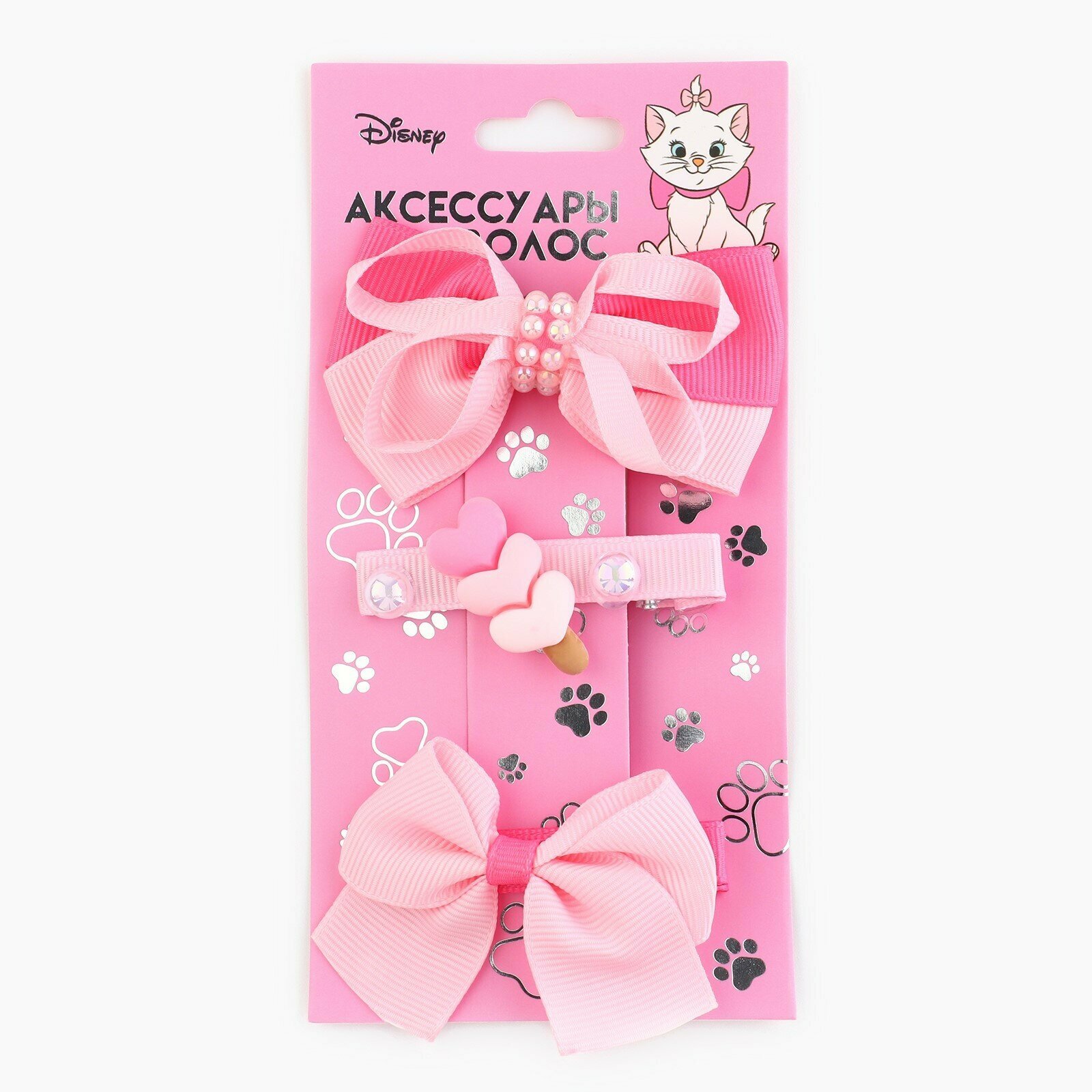 Набор заколок-зажимов для волос "Коты-Аристократы" от Disney, 3 штуки