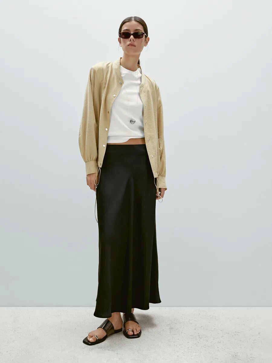 Бомбер Massimo Dutti, размер L, бежевый