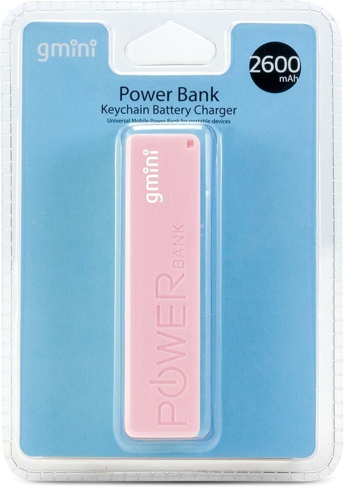 Внешний аккумулятор Gmini GM-PB026-P, 2600mAh, розовый