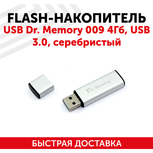 Флешка USB Dr. Memory 009 4Гб, USB 3.0, серебристый