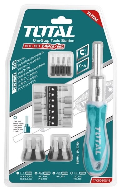 Отвёртка со сменными битами TOTAL TACSD30246, 24 предм.