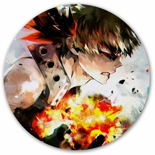 Коврик для мышки круглый Boku no Hero Academia Katsuki Bakugou anime boku no my hero academia bakugou katsuki cosplay todoroki shoto hugging body diy pillow case