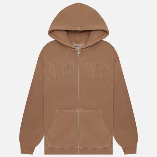 Мужская толстовка Butter Goods Fabric Applique Zip Hoodie коричневый, Размер M