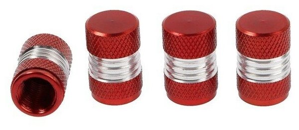 фото Колпачок на вентиль TORSO, красный, набор 4 шт