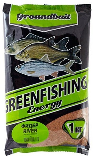 GREENFISHING Прикормка Greenfishing Energy, фидер River, 1 кг