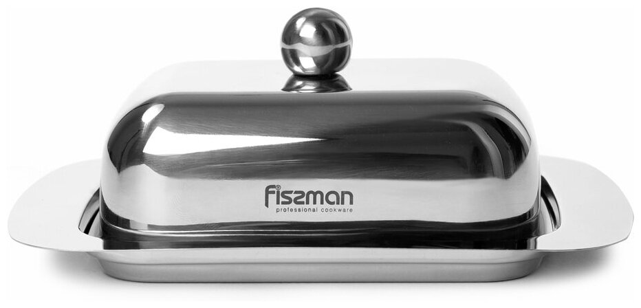 5870 FISSMAN Маслёнка со стальной крышкой 18х12х7 см (нерж.сталь)