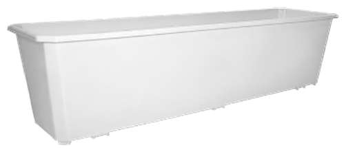 фото Ящик балконный с поддоном, 60 см, цвет мраморный